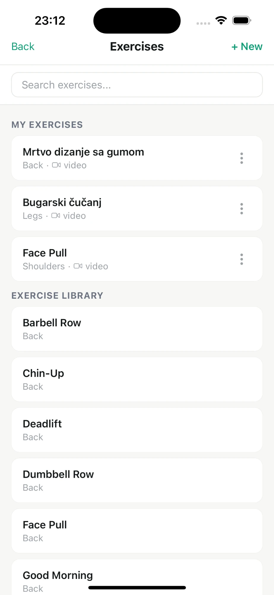 Biblioteka vežbi sa videom